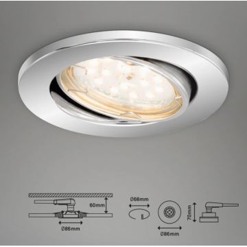 Briloner 7219-038 - CONJUNTO 3x Foco de encastrar de casa de banho LED com regulação 1xGU10/5W/230V IP23