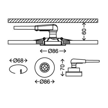 Briloner 7220-038 - CONJUNTO 3x Iluminação embutida de casa de banho LED FIT 1xGU10/5W/230V