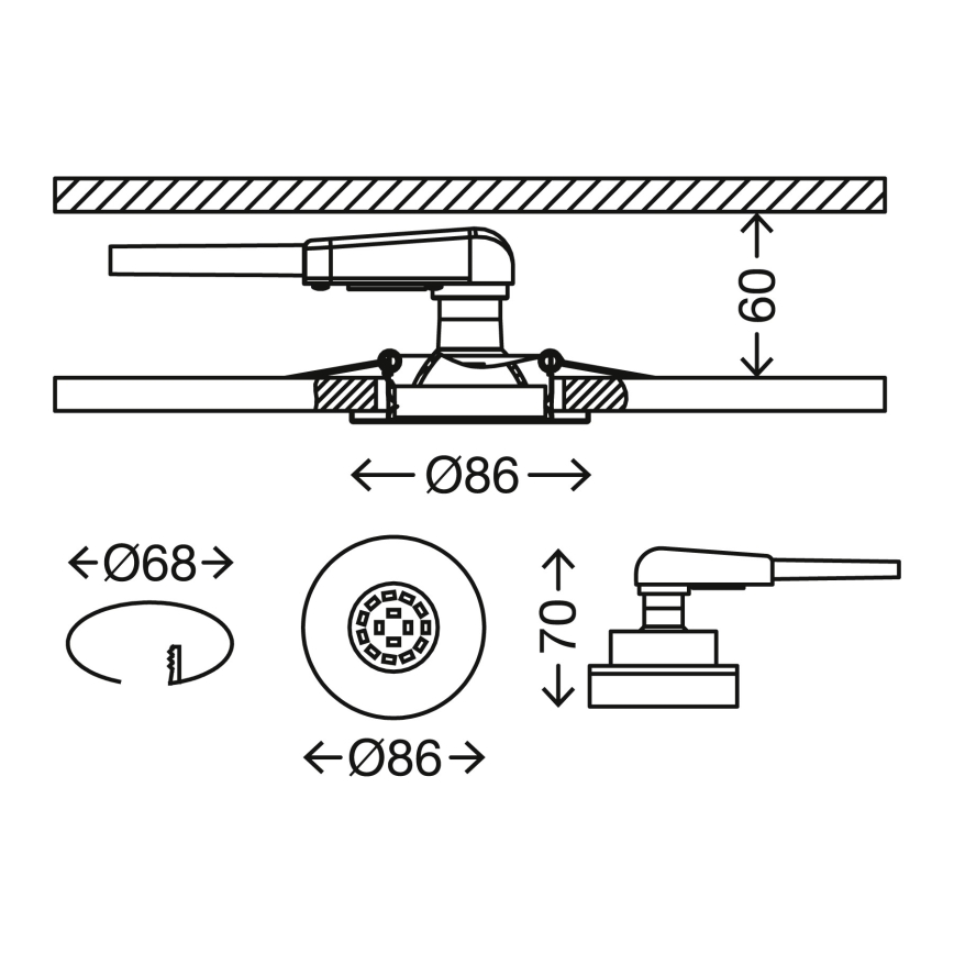 Briloner 7277-039 - CONJUNTO 3x Foco de encastrar de casa de banho LED com regulação 1xGU10/5W/230V IP23