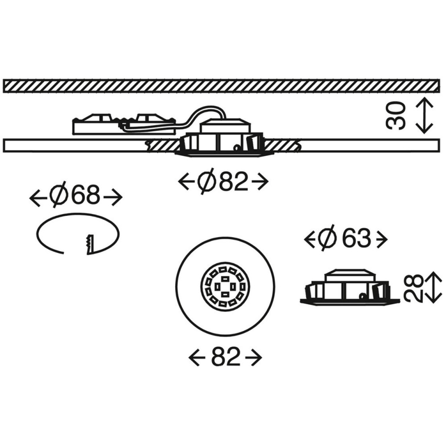 Briloner 7296-012 - Foco de encastrar para casa de banho LED com regulação ATTACH LED/6,5W/230V IP23 cromado