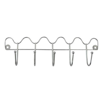 Cabideiro de parede 10x34,5 cm, cromado brilhante
