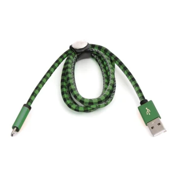 Cabo USB Conector USB A / Micro USB 1m verde