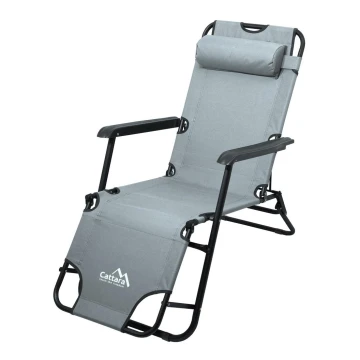 Cadeira dobrável ajustável cinzento/preto