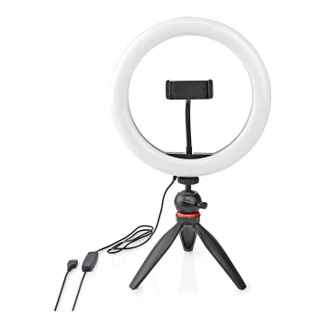 Candeeiro com tripé LED com regulação e suporte para vlogging LED/6W/USB 2700-6700K