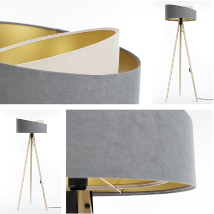 Candeeiro de chão GALAXY 1xE27/60W/230V cinzento/bege