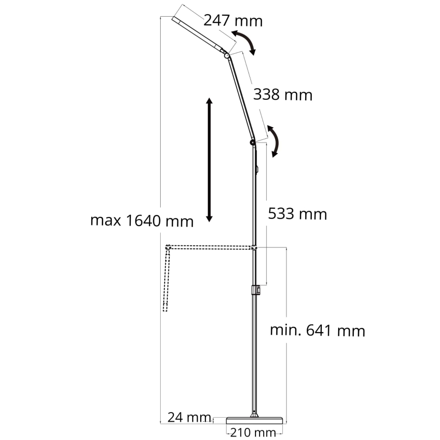 Candeeiro de chão tátil regulável LED FERRARA LED/13W/230V 3000/4000/6000K branco