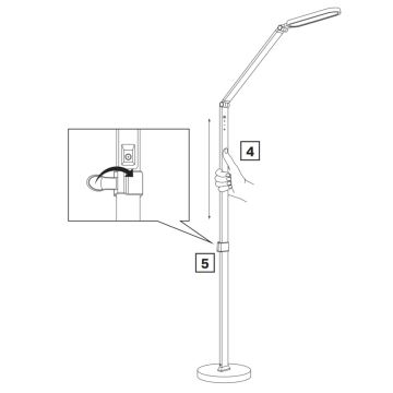 Candeeiro de chão tátil regulável LED FERRARA LED/13W/230V 3000/4000/6000K branco