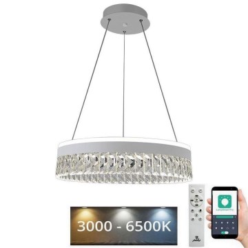 Candeeiro de cristal suspenso LED com regulação LED/90W/230V 3000-6500K branco + comando