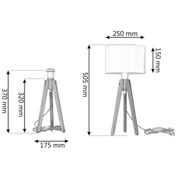 Candeeiro de mesa ALBA 1xE27/60W/230V creme/pinho