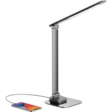 Candeeiro de mesa LED com regulação e porta USB LED/7,5W/230V 3000K/4000K/5500K antracite