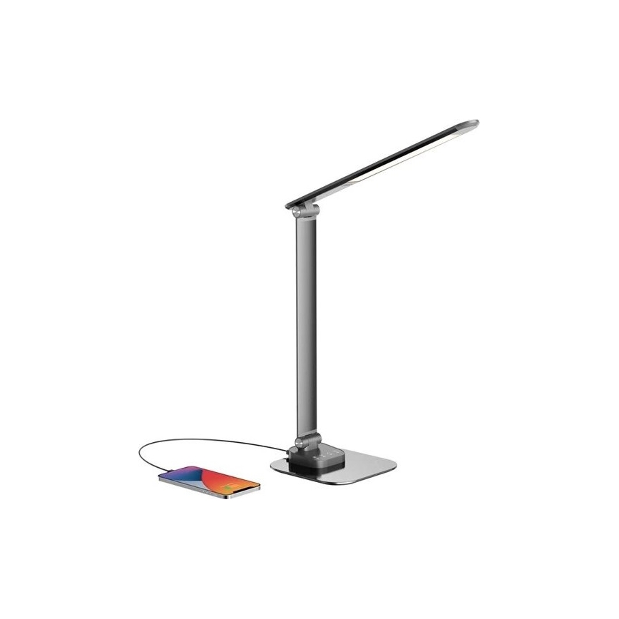 Candeeiro de mesa LED com regulação e porta USB LED/7,5W/230V 3000K/4000K/5500K antracite