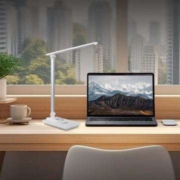 Candeeiro de mesa LED com regulação e porta USB LED/9W/230V 3000K/4000K/5500K branco