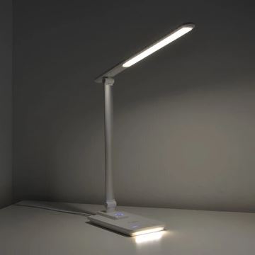 Candeeiro de mesa LED com regulação e porta USB LED/9W/230V 3000K/4000K/5500K branco