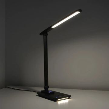 Candeeiro de mesa LED com regulação e porta USB LED/9W/230V 3000K/4000K/5500K preto