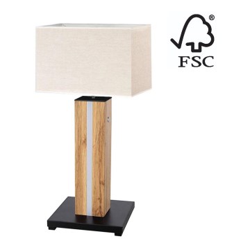 Candeeiro de mesa LED com regulação FLAME 1xE27/40W+ LED/4,6W/230V 56,5 cm carvalho – FSC certificado
