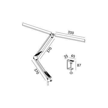 Candeeiro de mesa LED com regulação TENUIX DUO 2xLED/14W/230V 3000-6000K