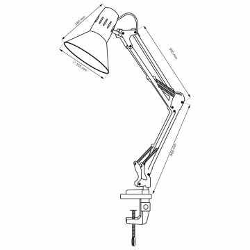 Candeeiro de mesa WORKER 1xE27/10W/230V branco