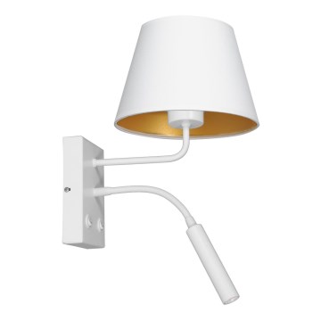 Candeeiro de parede ARDEN 1xE27/60W+1xG9/8W/230V branco/dourado