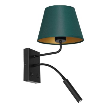 Candeeiro de parede ARDEN 1xE27/60W+1xG9/8W/230V verde/dourado