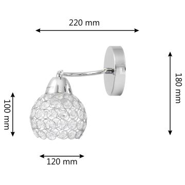 Candeeiro de parede DORIS 1xE27/15W/230V cromado brilhante/transparente