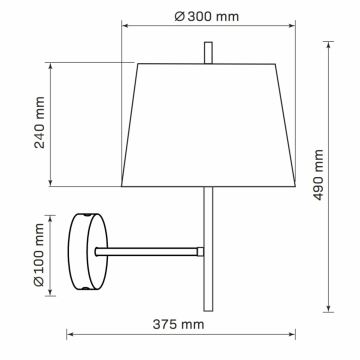 Candeeiro de parede ELENA 1xE27/20W/230V branco