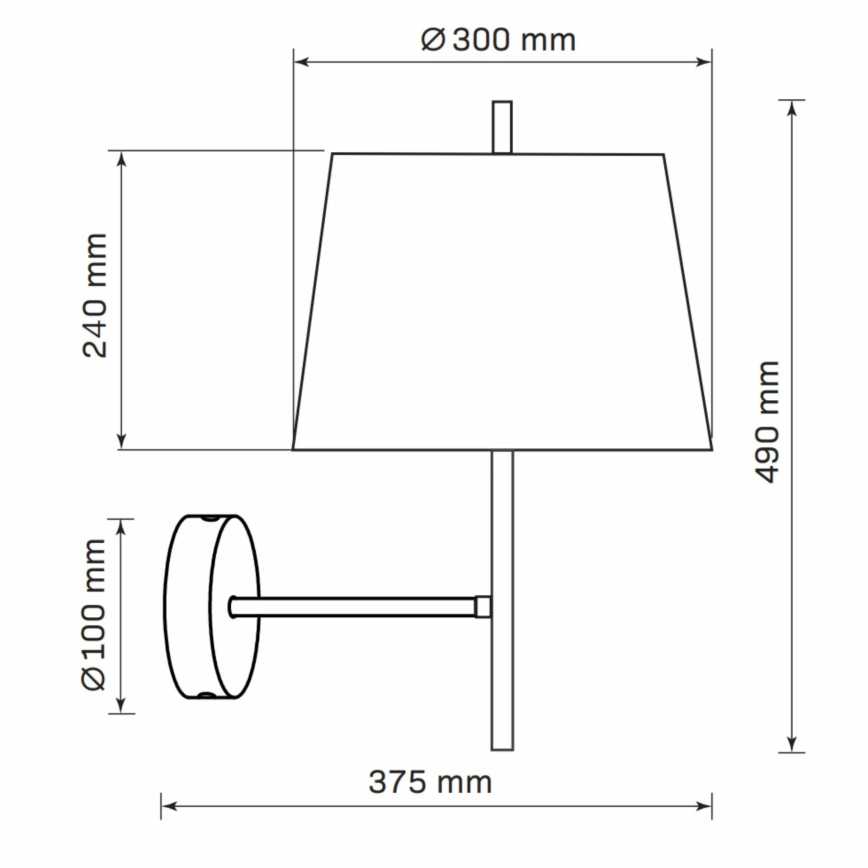 Candeeiro de parede ELENA 1xE27/20W/230V branco