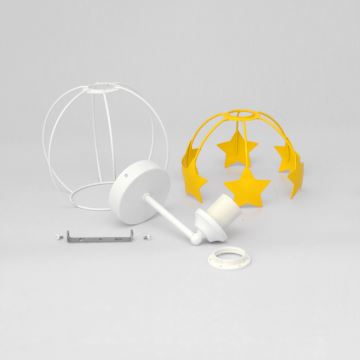 Candeeiro de parede para crianças STARS 1xE27/15W/230V amarelo/branco