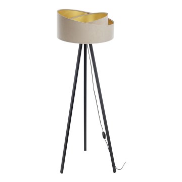 Candeeiro de pé GALAXY 1xE27/60W/230V bege/wengue