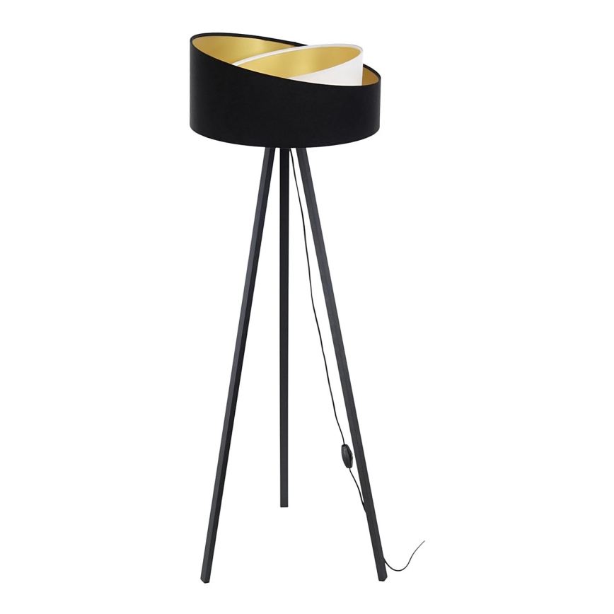 Candeeiro de pé GALAXY 1xE27/60W/230V preto/branco/wengué