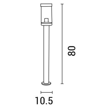 Candeeiro exterior 1xE27/15W/230V 80 cm IP44 preto