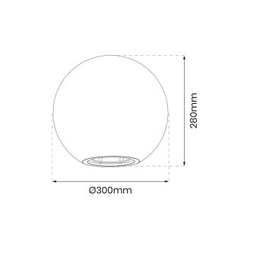 Candeeiro exterior GLOBO 1xE27/60W/230V diâmetro 30 cm IP44