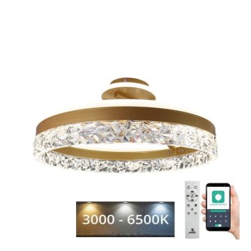 Candeeiro integrado LED com regulação LED/86W/230V 3000-6500K dourado + comando