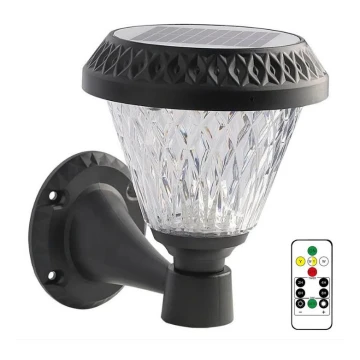 Candeeiro solar de parede LED com regulação LED/0,8W/5,5V 3000/4000/6400K IP44 + controlo remoto