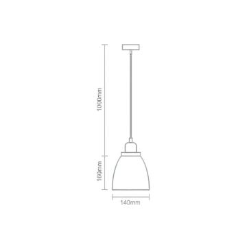 Candeeiro suspenso 1xE27/60W/230V diâmetro 14 cm