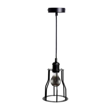 Candeeiro suspenso 1xE27/60W/230V diâmetro 15 cm preto