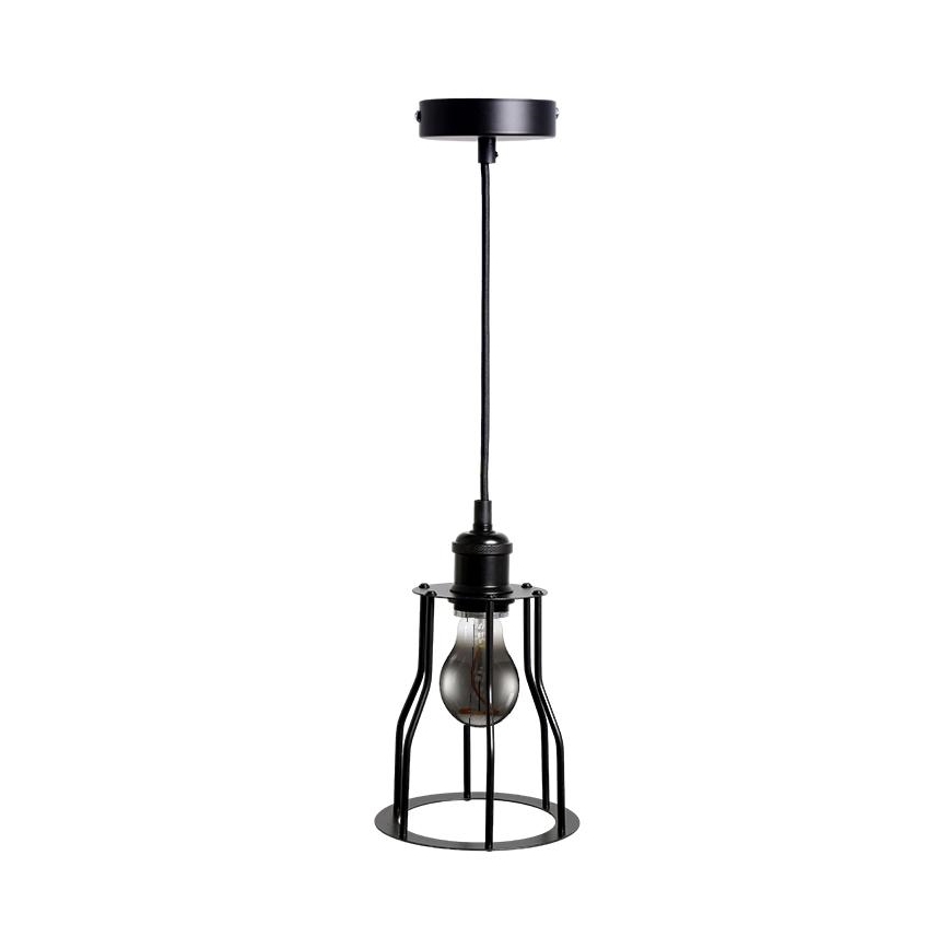 Candeeiro suspenso 1xE27/60W/230V diâmetro 15 cm preto