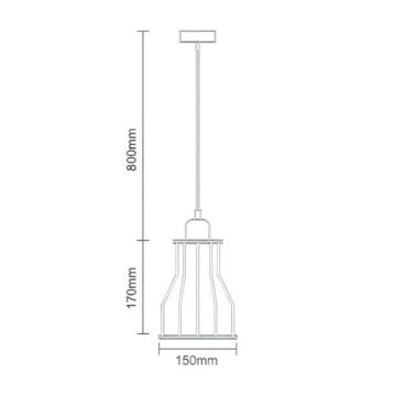 Candeeiro suspenso 1xE27/60W/230V diâmetro 15 cm preto