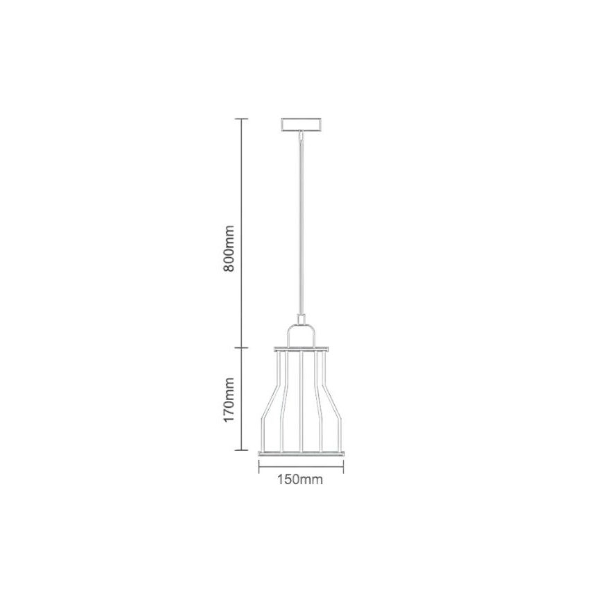 Candeeiro suspenso 1xE27/60W/230V diâmetro 15 cm preto