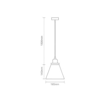 Candeeiro suspenso 1xE27/60W/230V diâmetro 18,5 cm