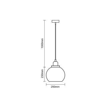 Candeeiro suspenso 1xE27/60W/230V diâmetro 25 cm