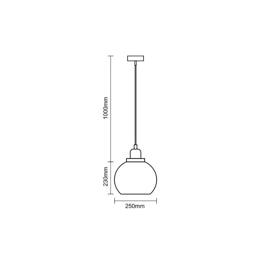 Candeeiro suspenso 1xE27/60W/230V diâmetro 25 cm