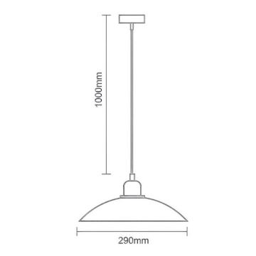 Candeeiro suspenso 1xE27/60W/230V diâmetro 29 cm preto