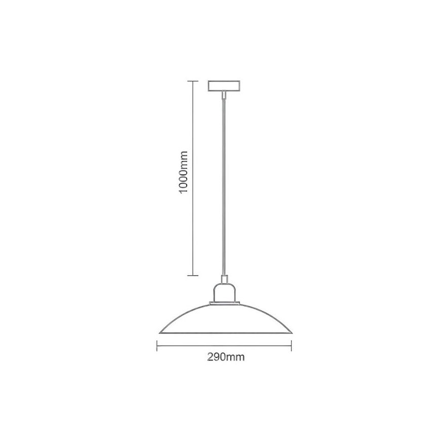 Candeeiro suspenso 1xE27/60W/230V diâmetro 29 cm preto