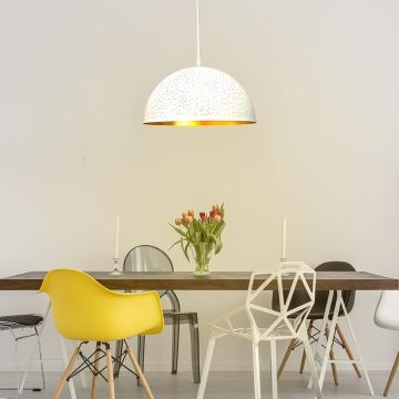 Candeeiro suspenso 1xE27/60W/230V diâmetro 30 cm branco