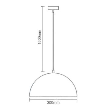 Candeeiro suspenso 1xE27/60W/230V diâmetro 30 cm branco