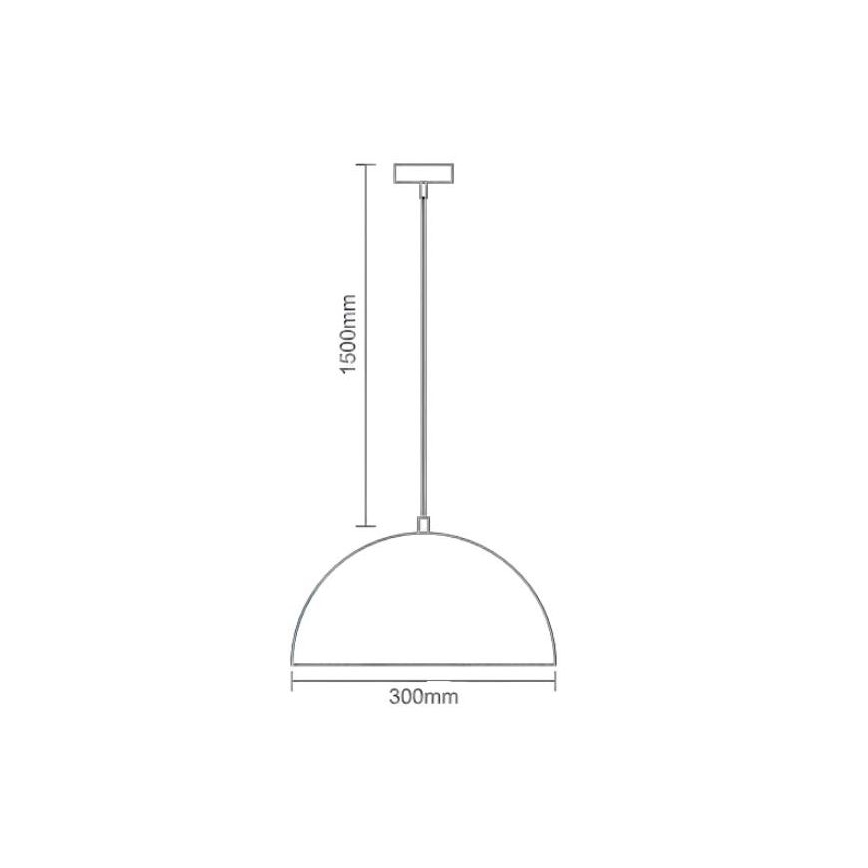 Candeeiro suspenso 1xE27/60W/230V diâmetro 30 cm branco