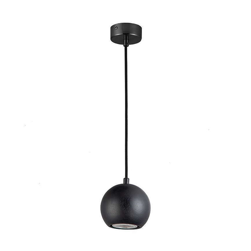 Candeeiro suspenso 1xGU10/10W/230V cinza/madeira maciça preto