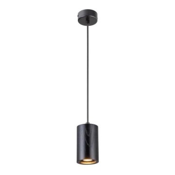 Candeeiro suspenso 1xGU10/10W/230V cinza/madeira maciça preto