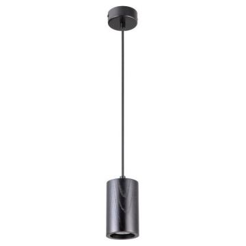 Candeeiro suspenso 1xGU10/10W/230V cinza/madeira maciça preto