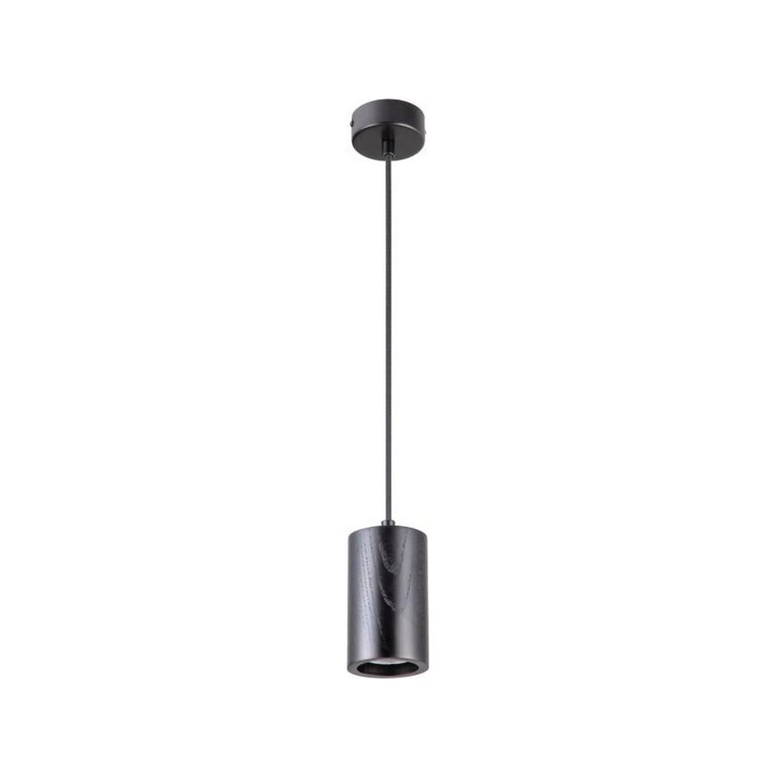 Candeeiro suspenso 1xGU10/10W/230V cinza/madeira maciça preto